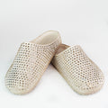 Rhinestone Covered Faux Suede Mules