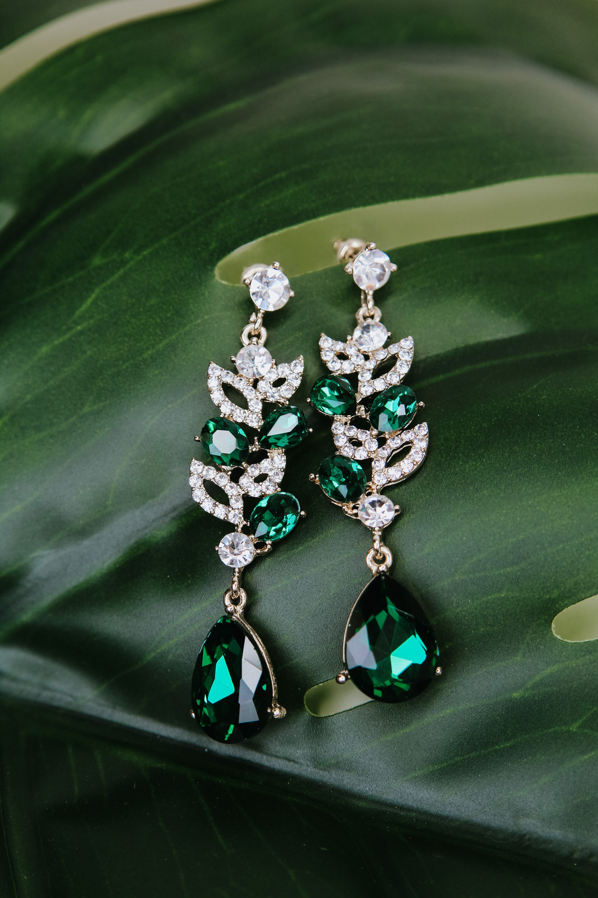 Open Almond, Oval & Teardrop Dangle Long Earring