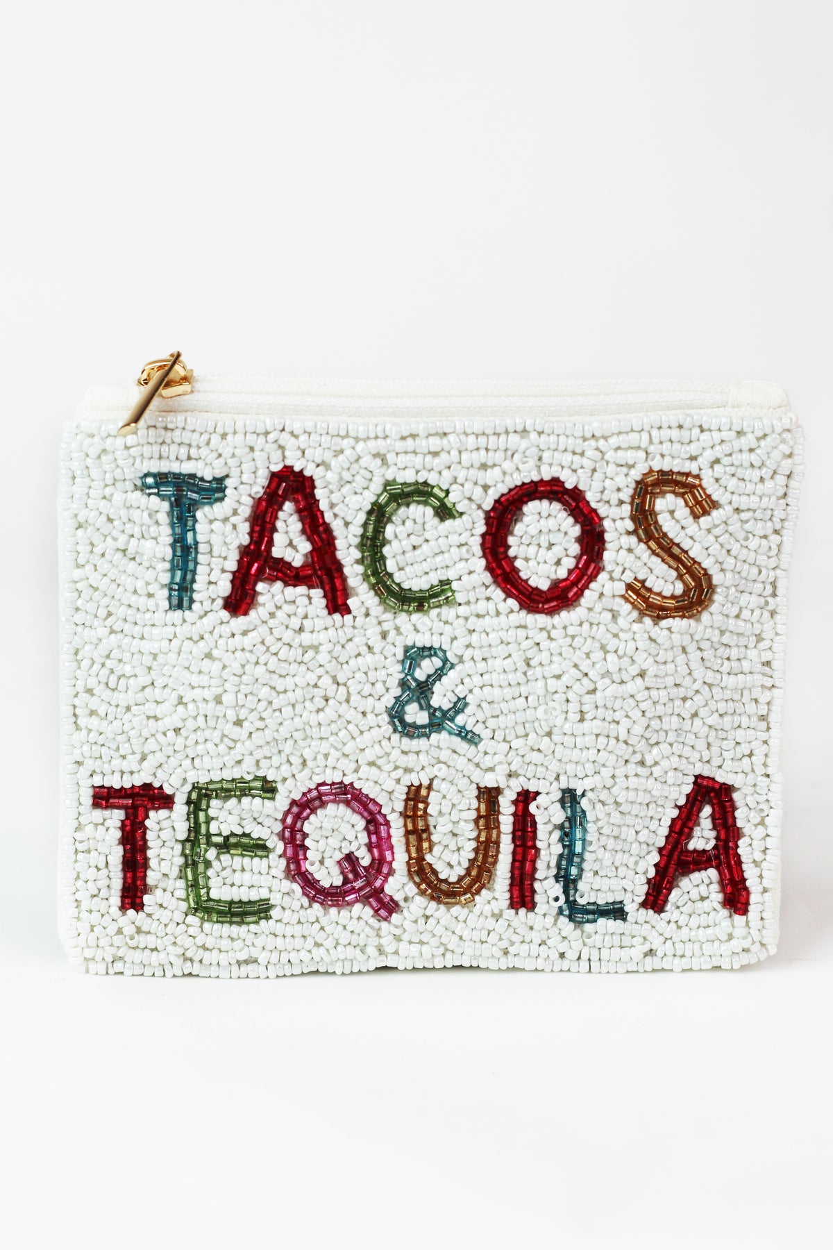 Beaded Zippered Coin Pouch