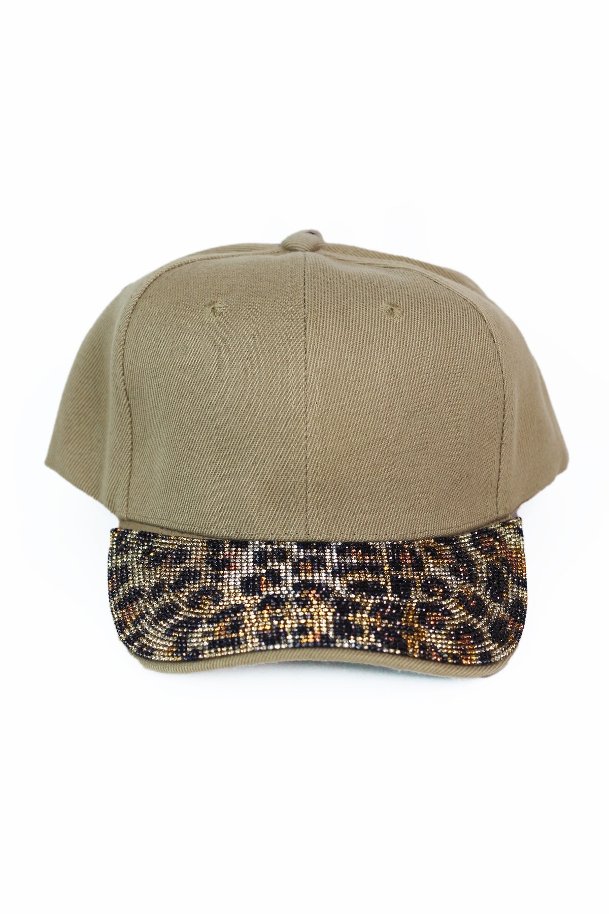Baseball Cap w/ Leopard Print Rhinestone Visor - Glitz &amp; Ears Boutique