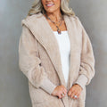 Furry Hooded Open Jacket