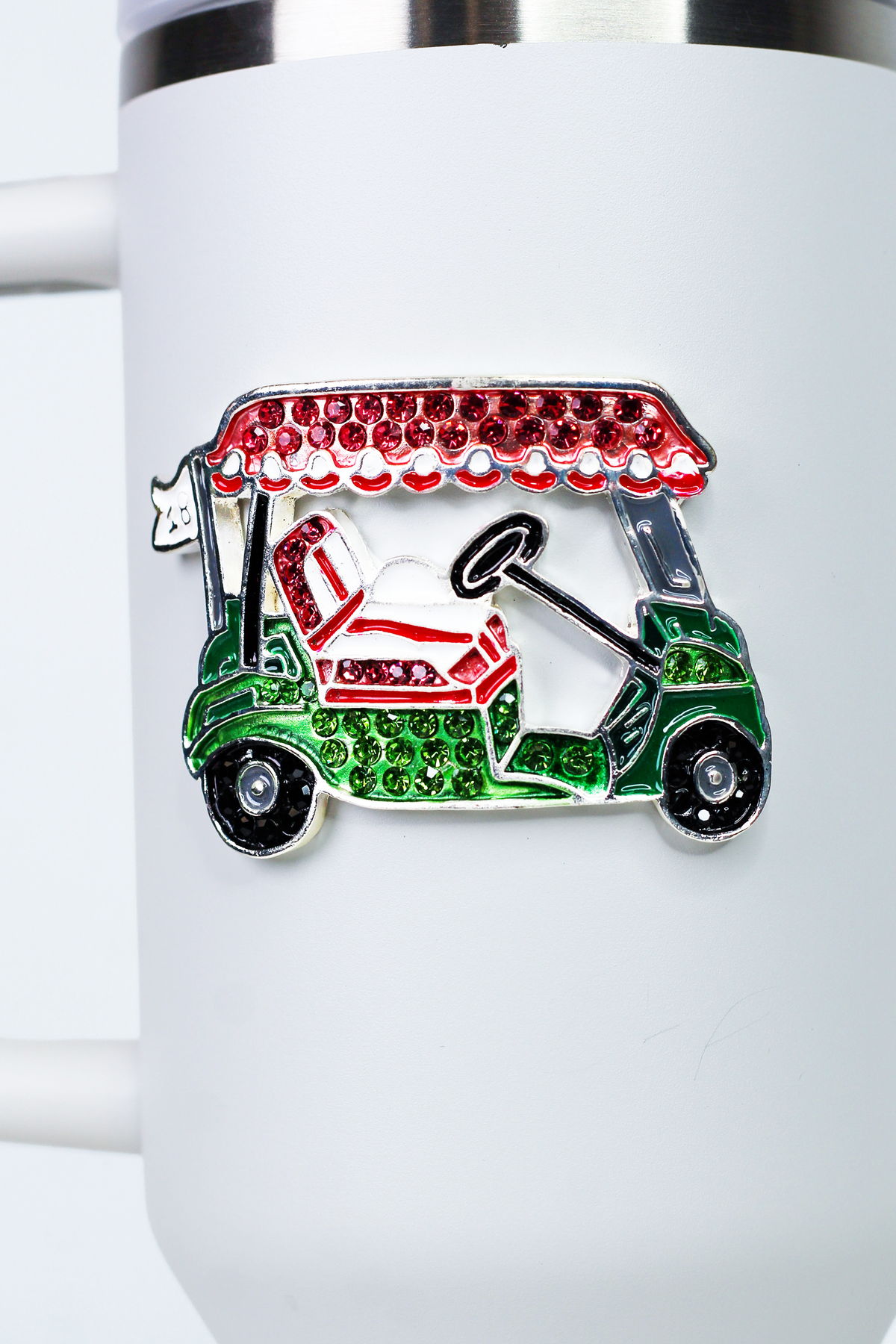 Rhinestone Golf Cart 40oz Stainless Steel Tumbler