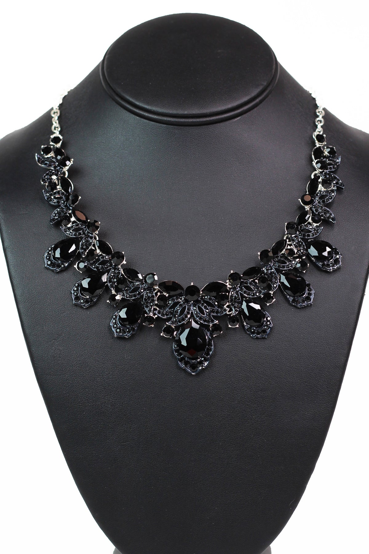 Teardrop Marquis &amp; Rhinestone Petals Necklace - Glitz &amp; Ears Boutique