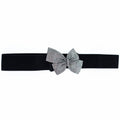 Small Rhinestone Bow Thin Canvas Belt