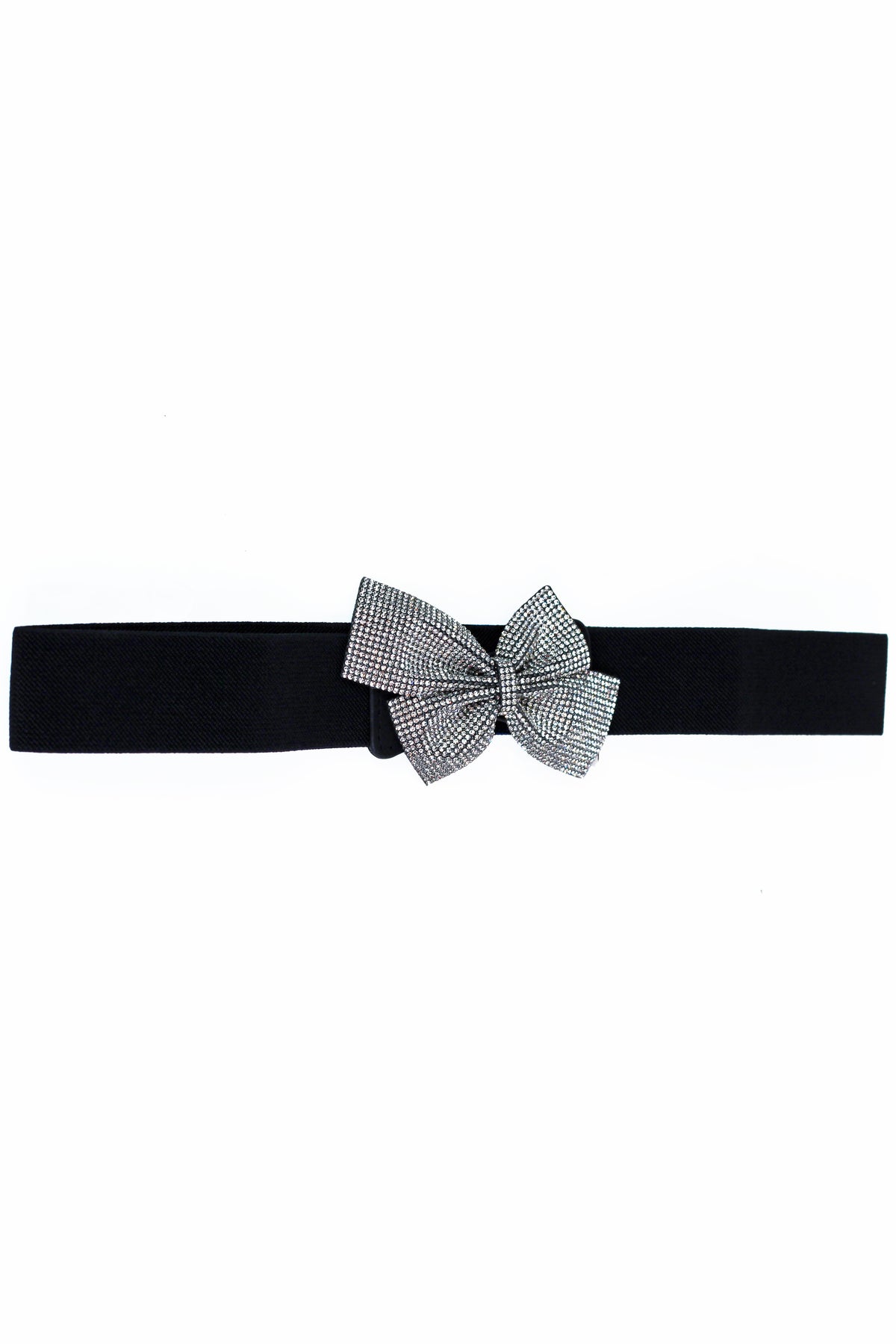 Small Rhinestone Bow Thin Canvas Belt
