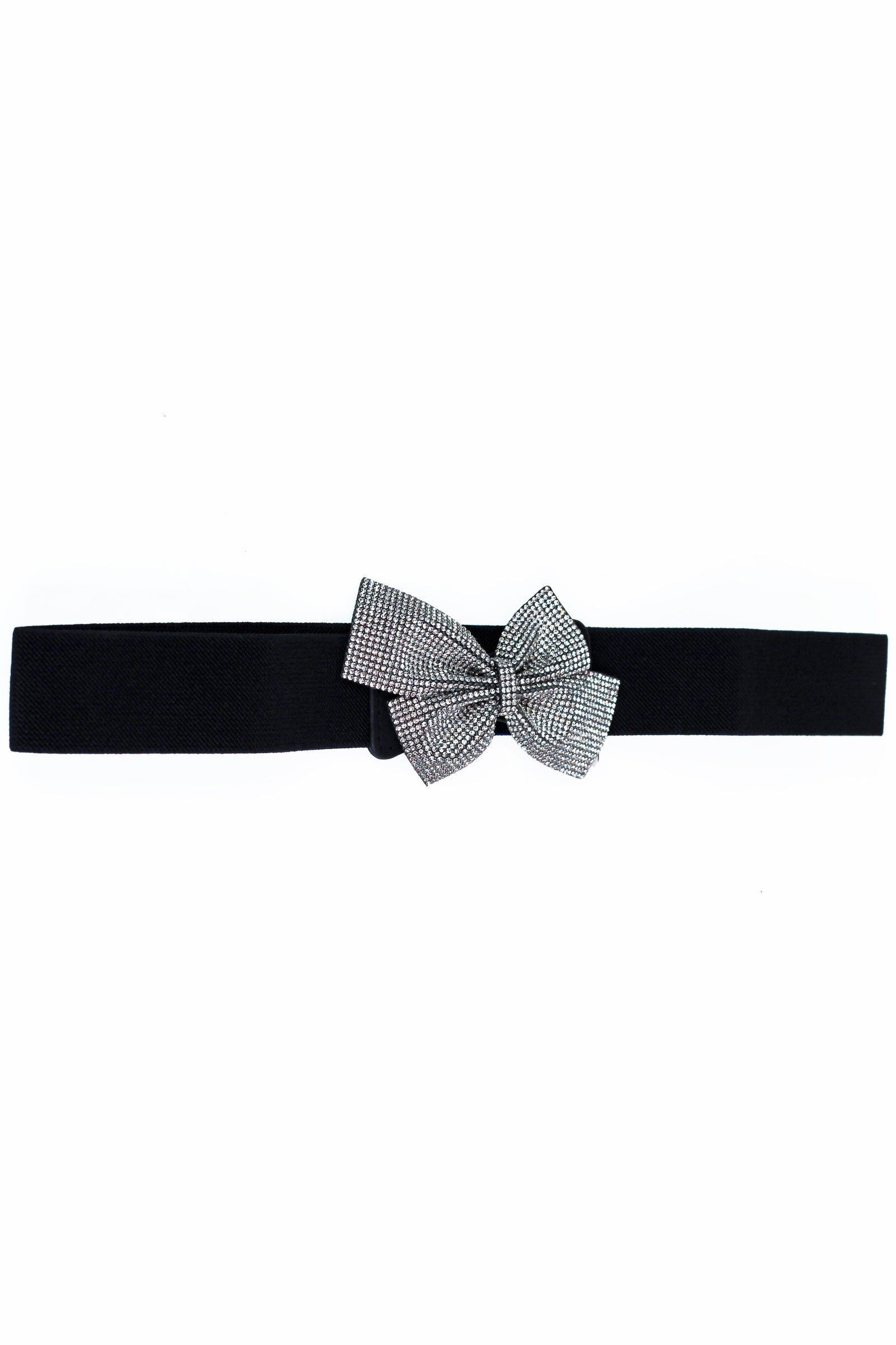 Small Rhinestone Bow Thin Canvas Belt