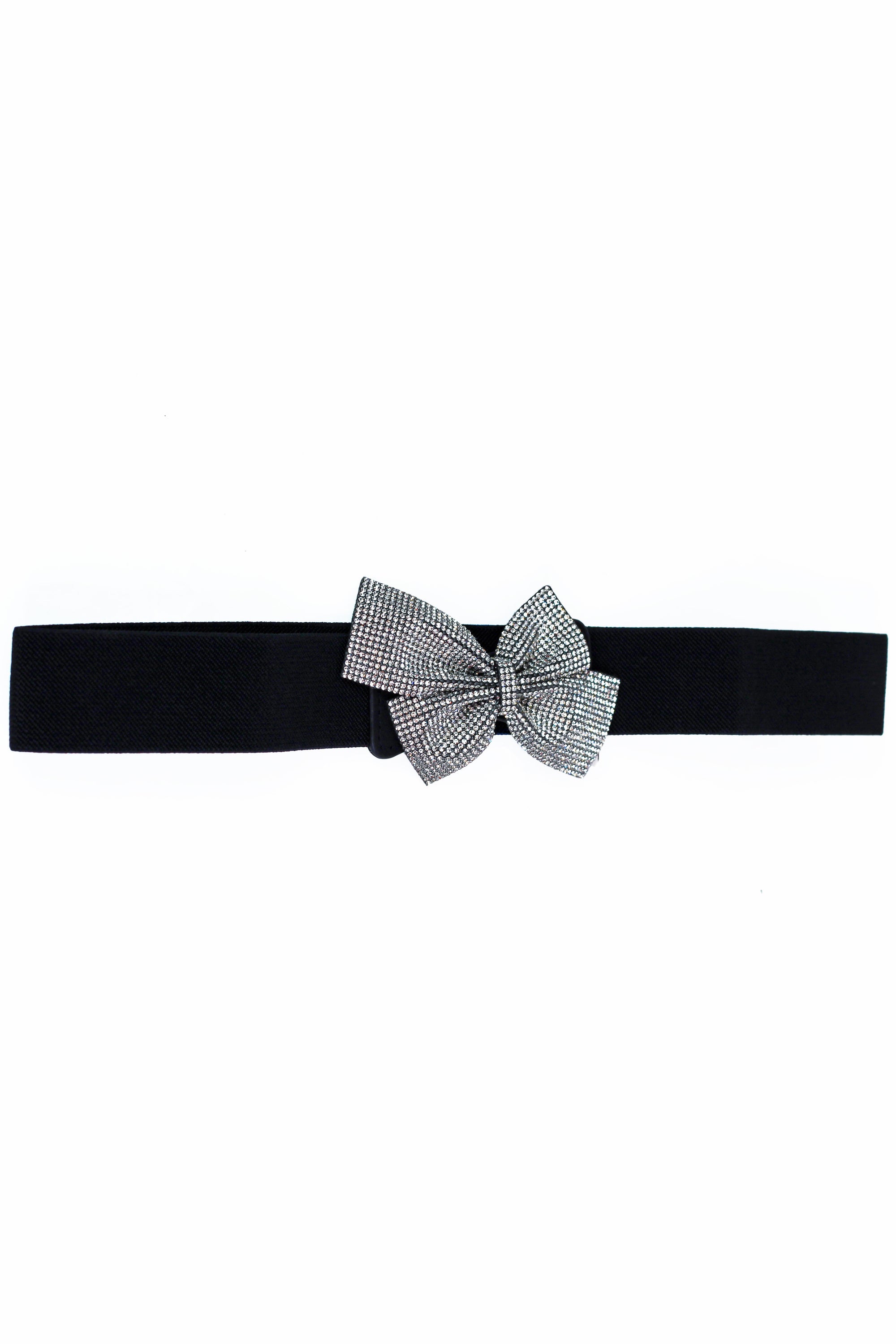 Small Rhinestone Bow Thin Canvas Belt