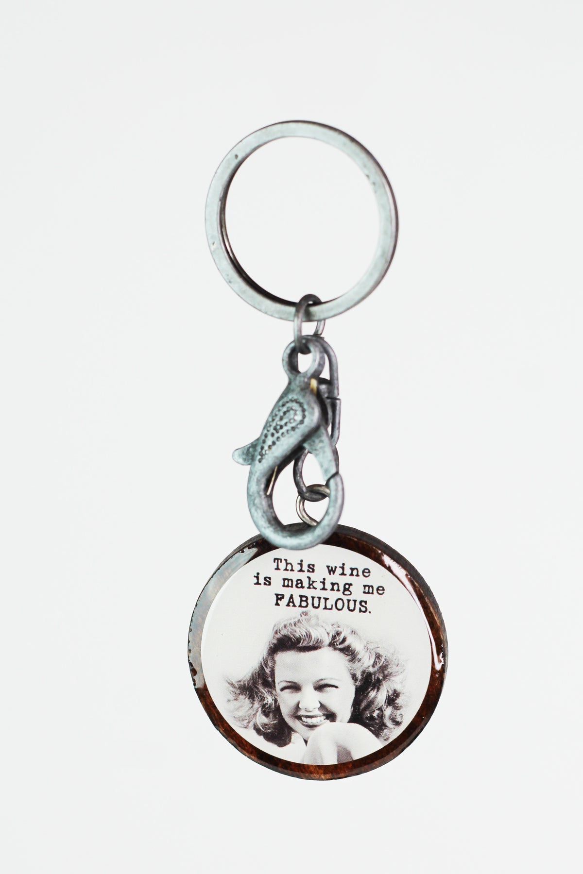 Photo &amp; Quote Circle Keychain