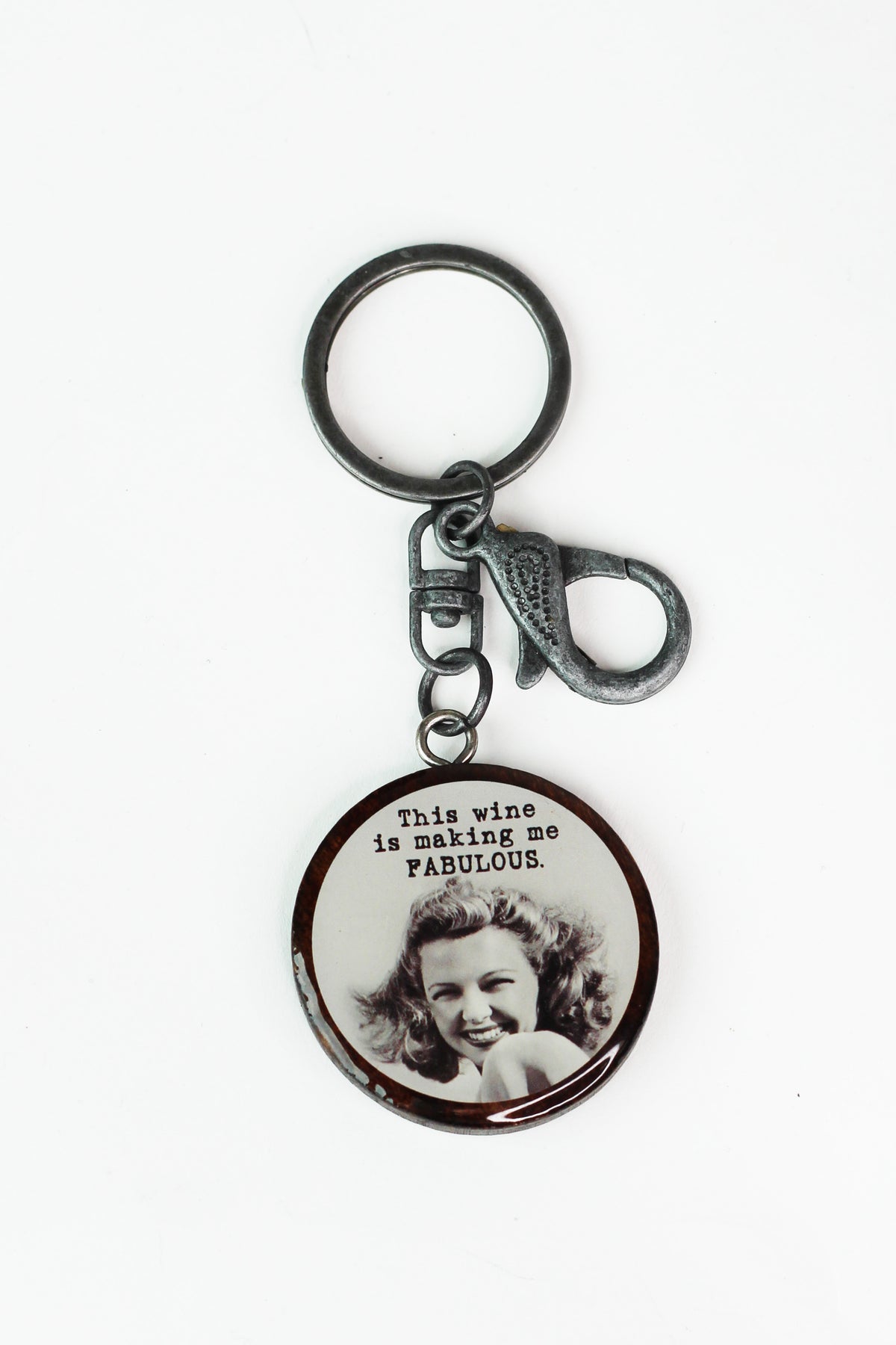 Photo & Quote Circle Keychain