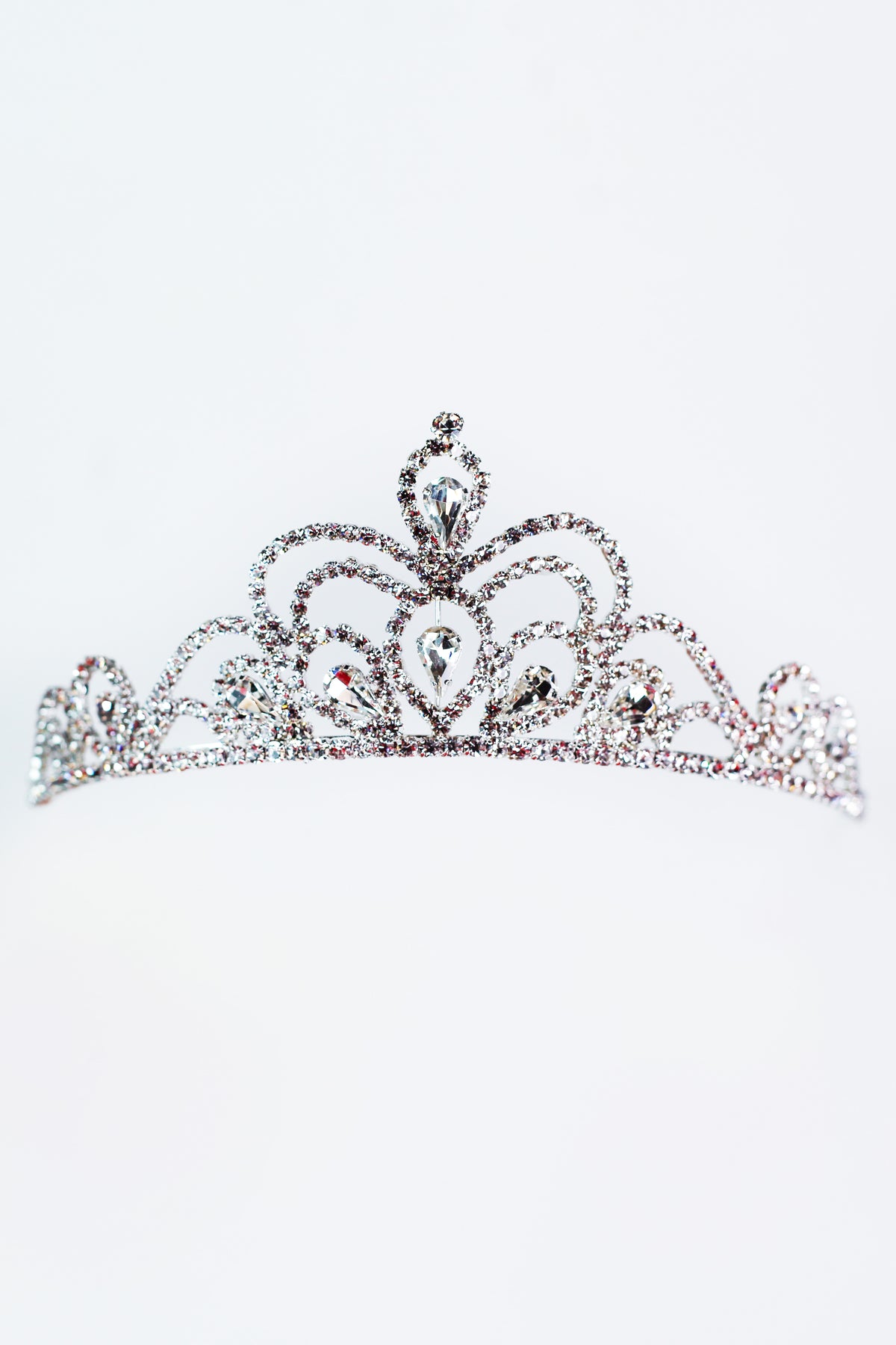Round Rhinestone & Teardrop Tiara