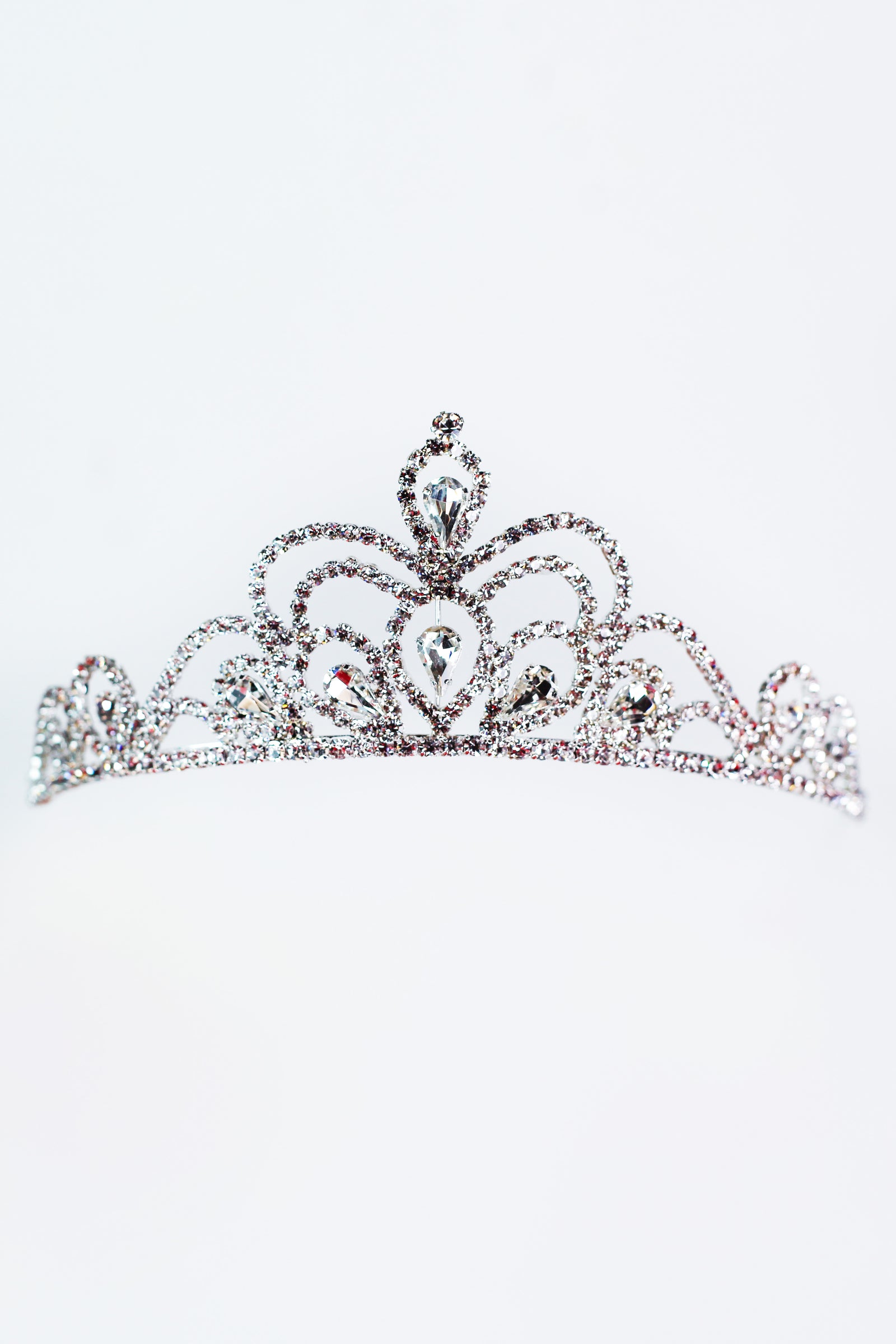Round Rhinestone & Teardrop Tiara