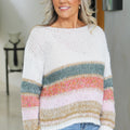 Color Block Bottom Tinsel Accent Sweater