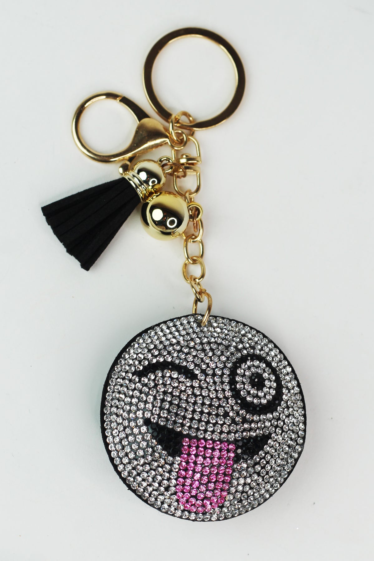 Rhinestone Emoji Keychain