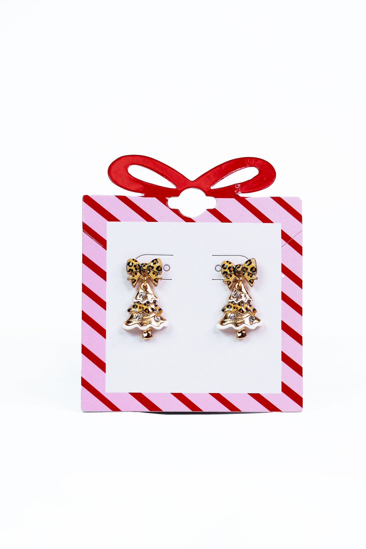 Leopard Bow &amp; Tree Earring