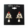 Star Rhinestone Christmas Tree Earrings