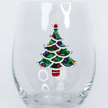 Christmas Tree Rhinestone Stemless Wine Glass