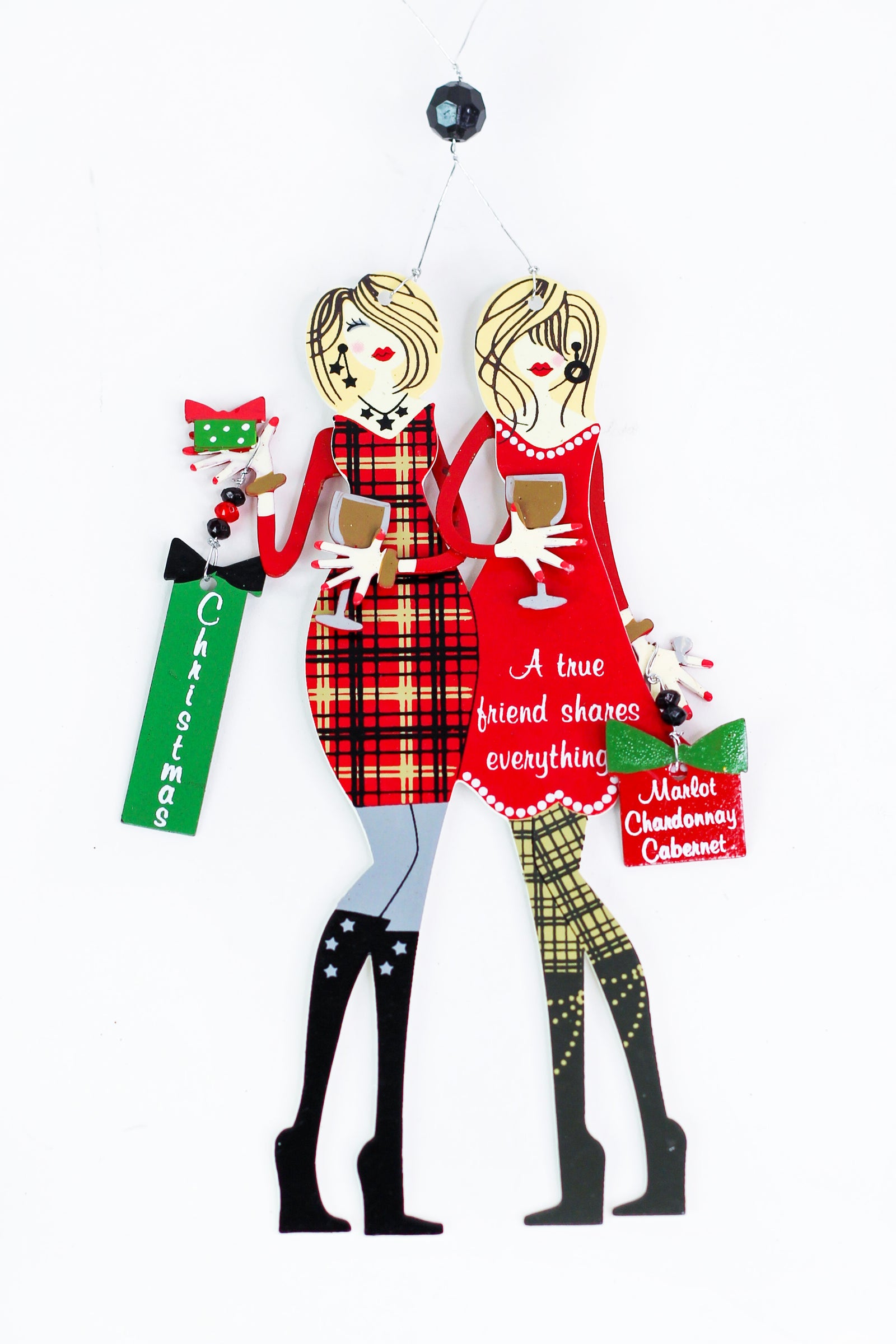 "True Friend" Christmas Wine Charm & Magnet