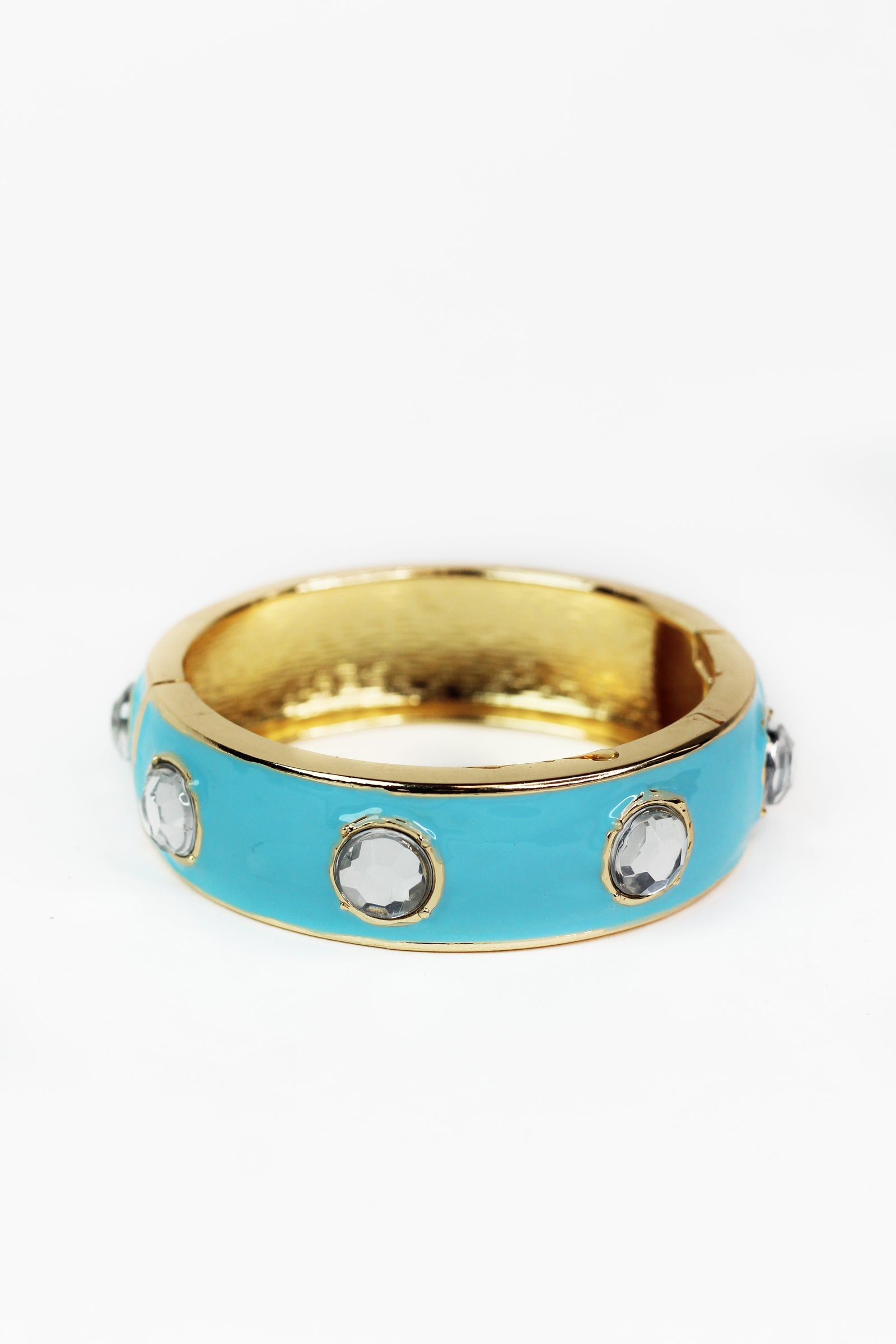 Bangle Bracelet w/ Chunky Stone Accents