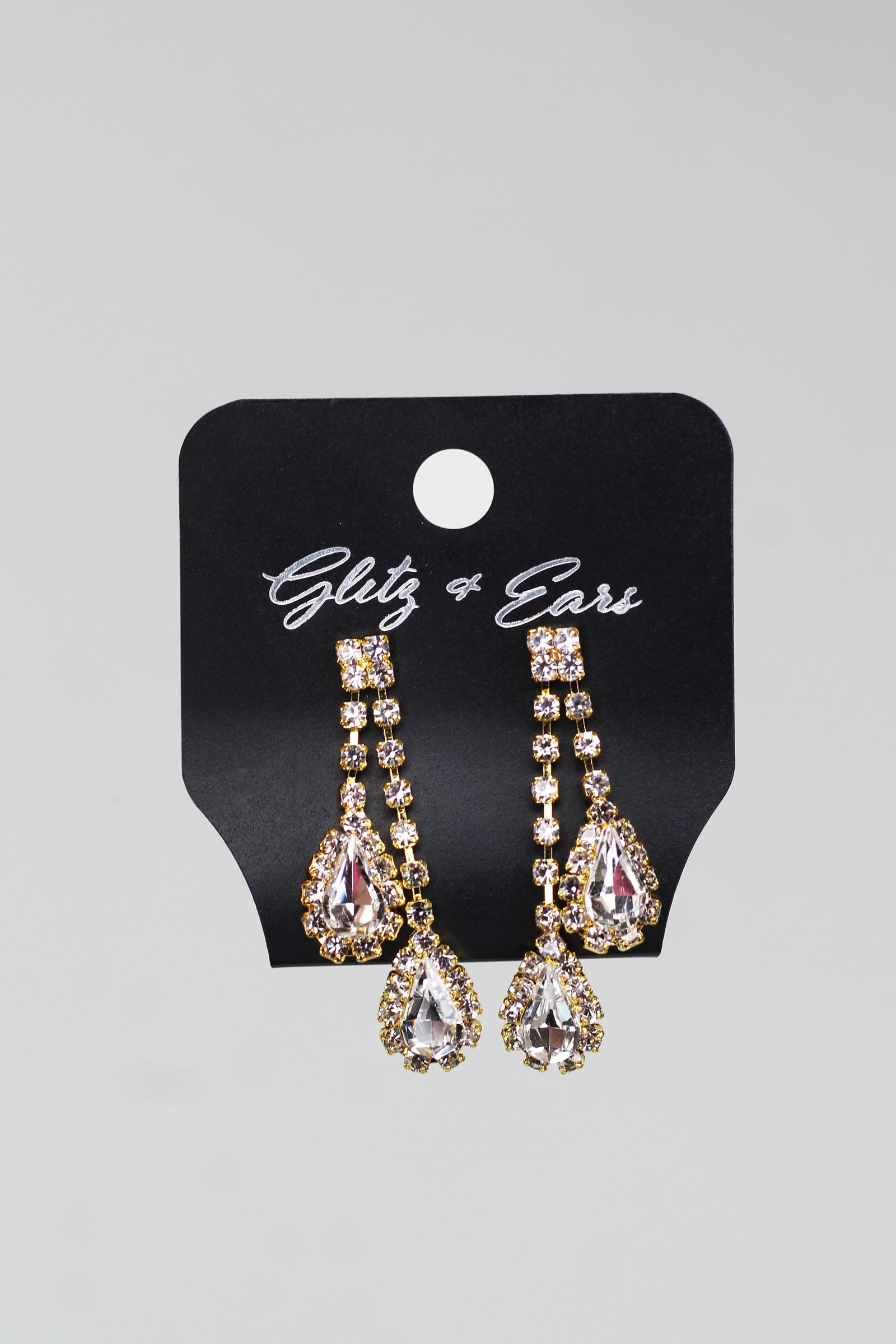 Two Row Teardrop Rhinestone Trim Necklace - Glitz & Ears Boutique