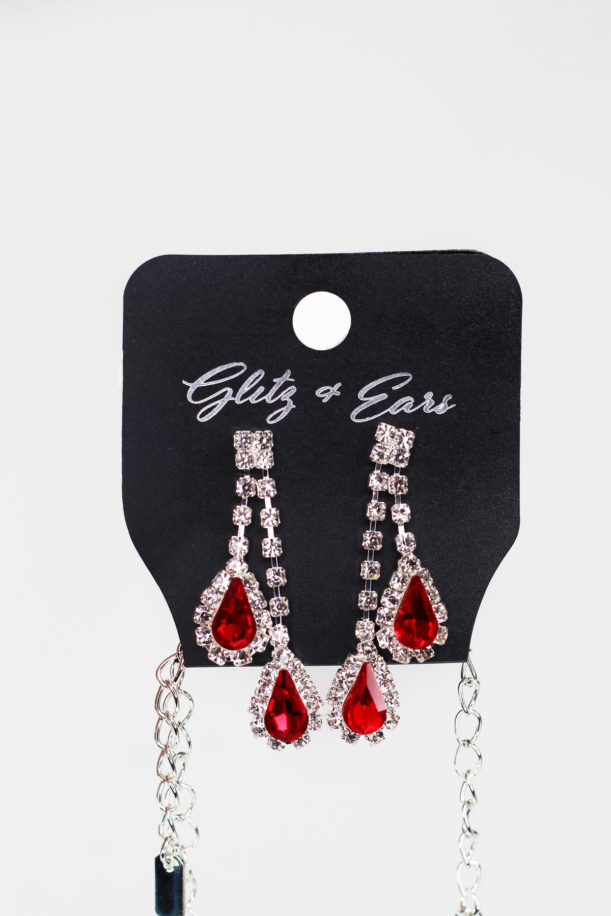 Two Row Teardrop Rhinestone Trim Necklace - Glitz & Ears Boutique