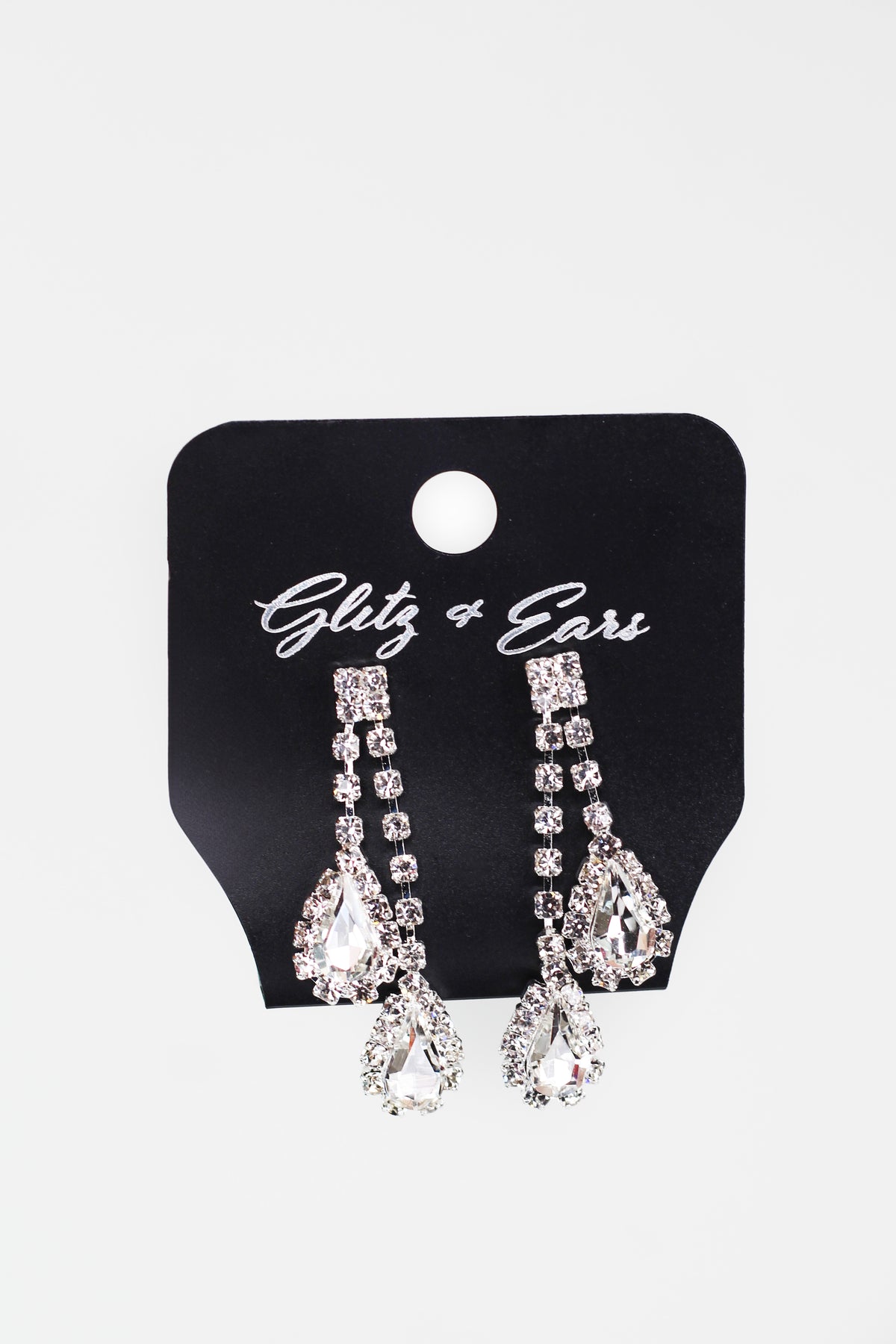 Two Row Teardrop Rhinestone Trim Necklace - Glitz & Ears Boutique