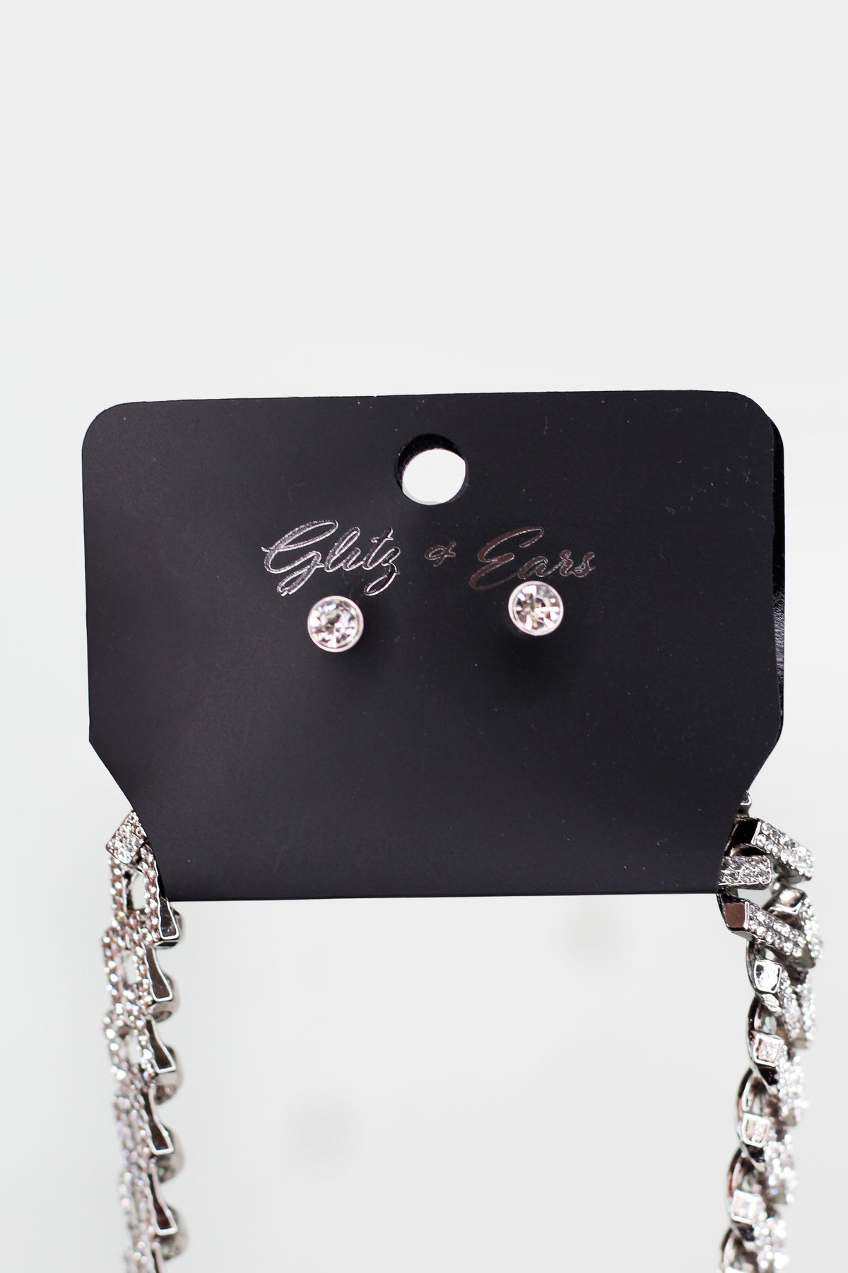 Two Row Short Rhinestone Bar Link Necklace