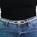 3 Row Rhinestone Belt w/ Center Link Accent
