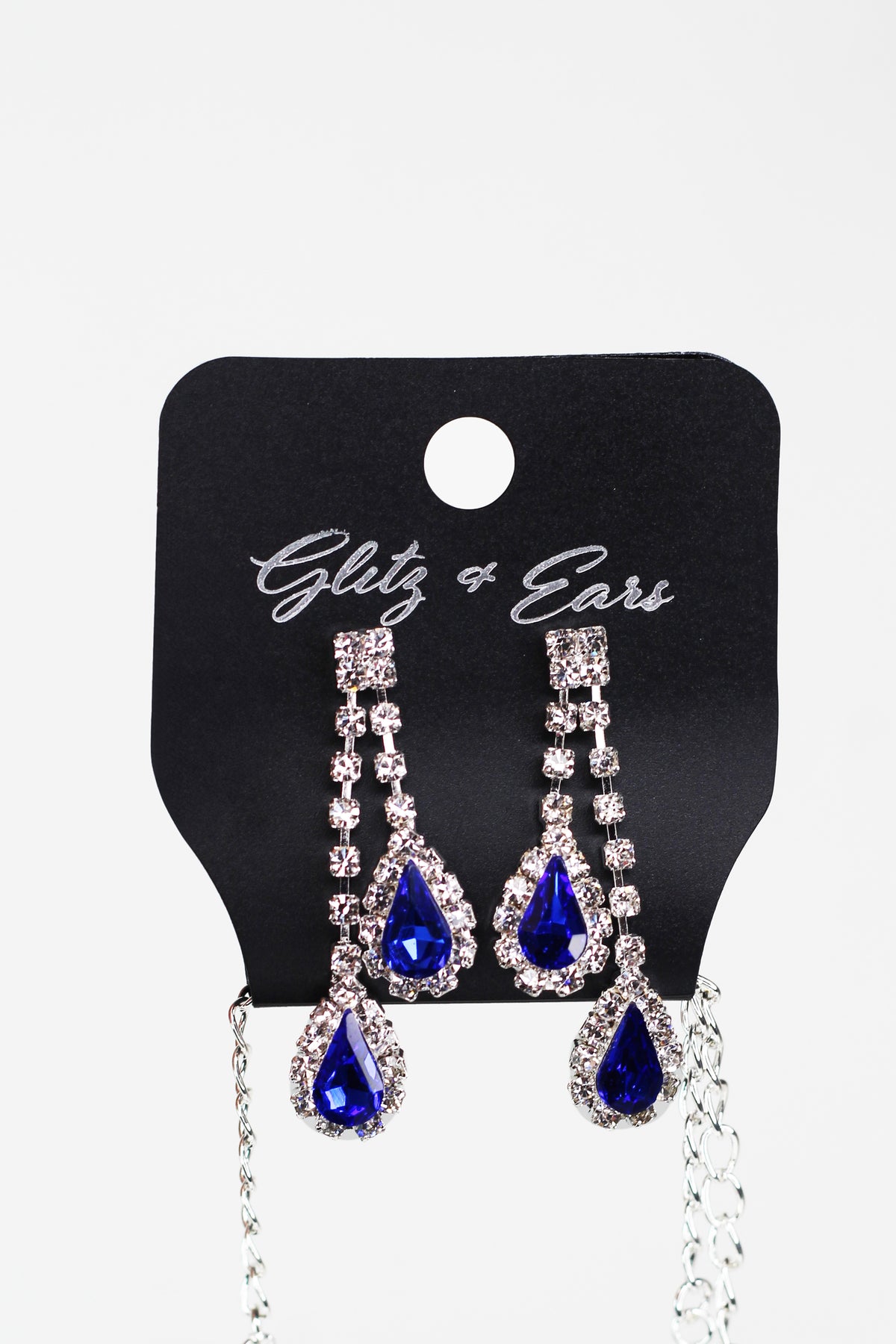 Two Row Teardrop Rhinestone Trim Necklace - Glitz & Ears Boutique