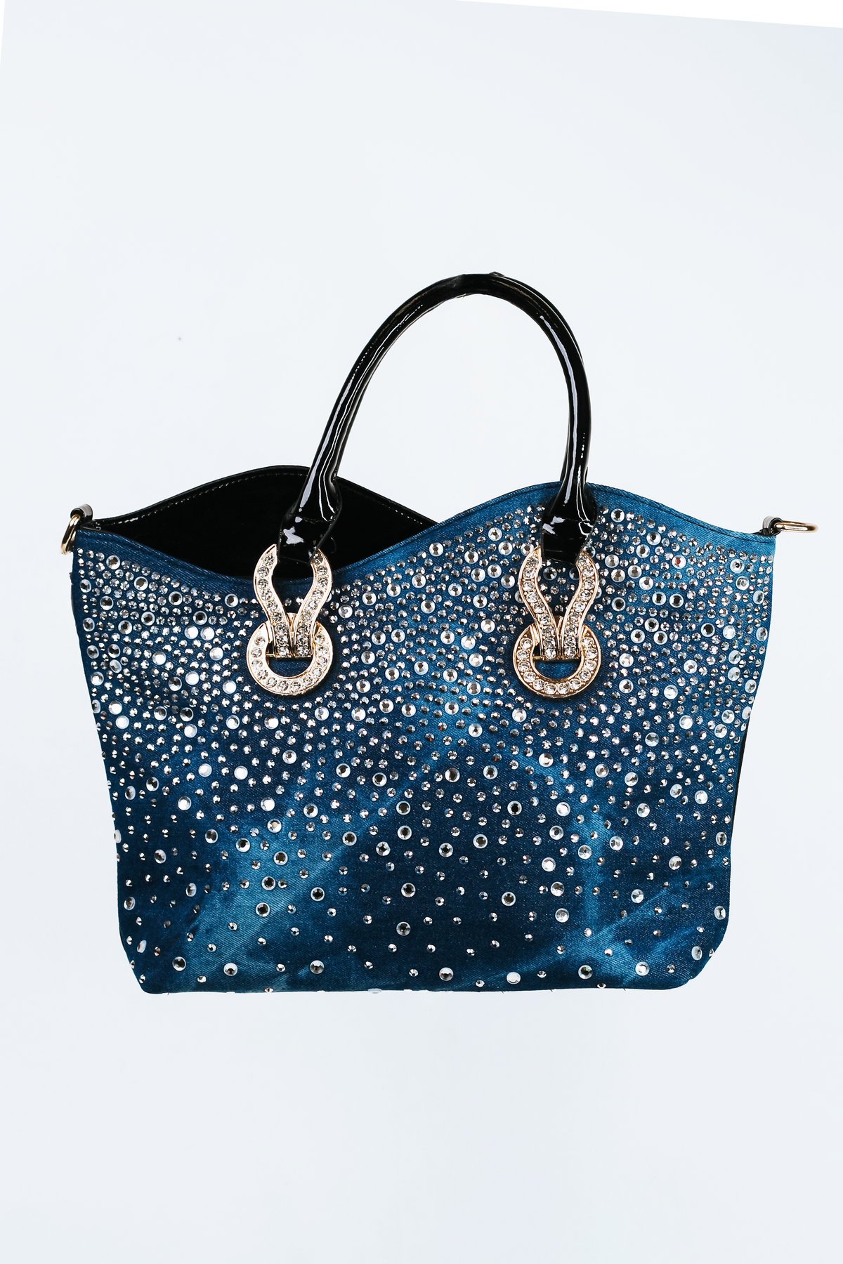 Purse w/ Ombre Rhinestones and Patent Leather Accents