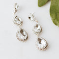 3 Teardrop Rhinestone Trim Earring