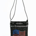 Rhinestone USA FLAG Embellished Messenger Bag