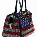 USA Flag Rhinestone Covered Duffel Bag