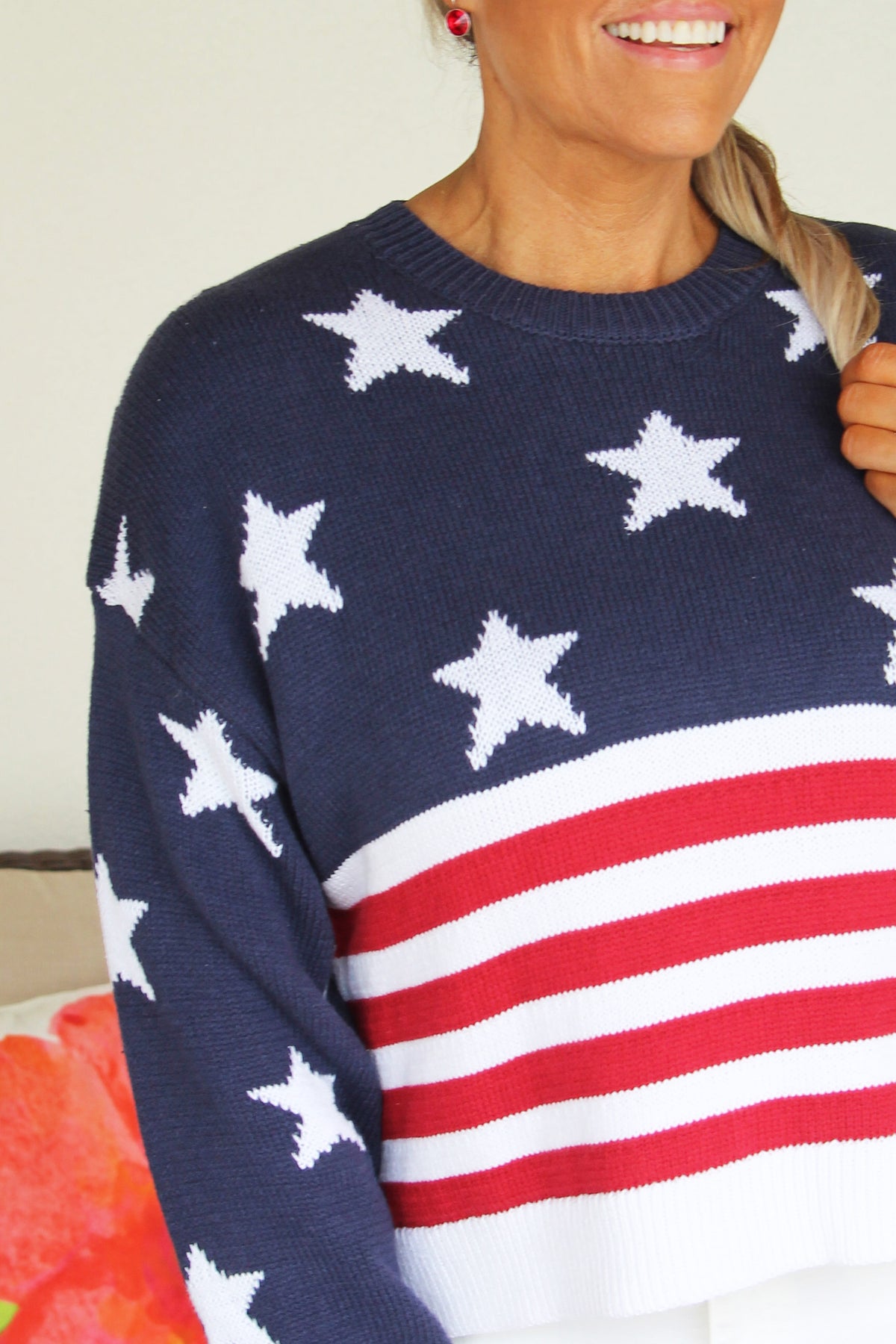 Cropped Stars & Stripes USA Sweater