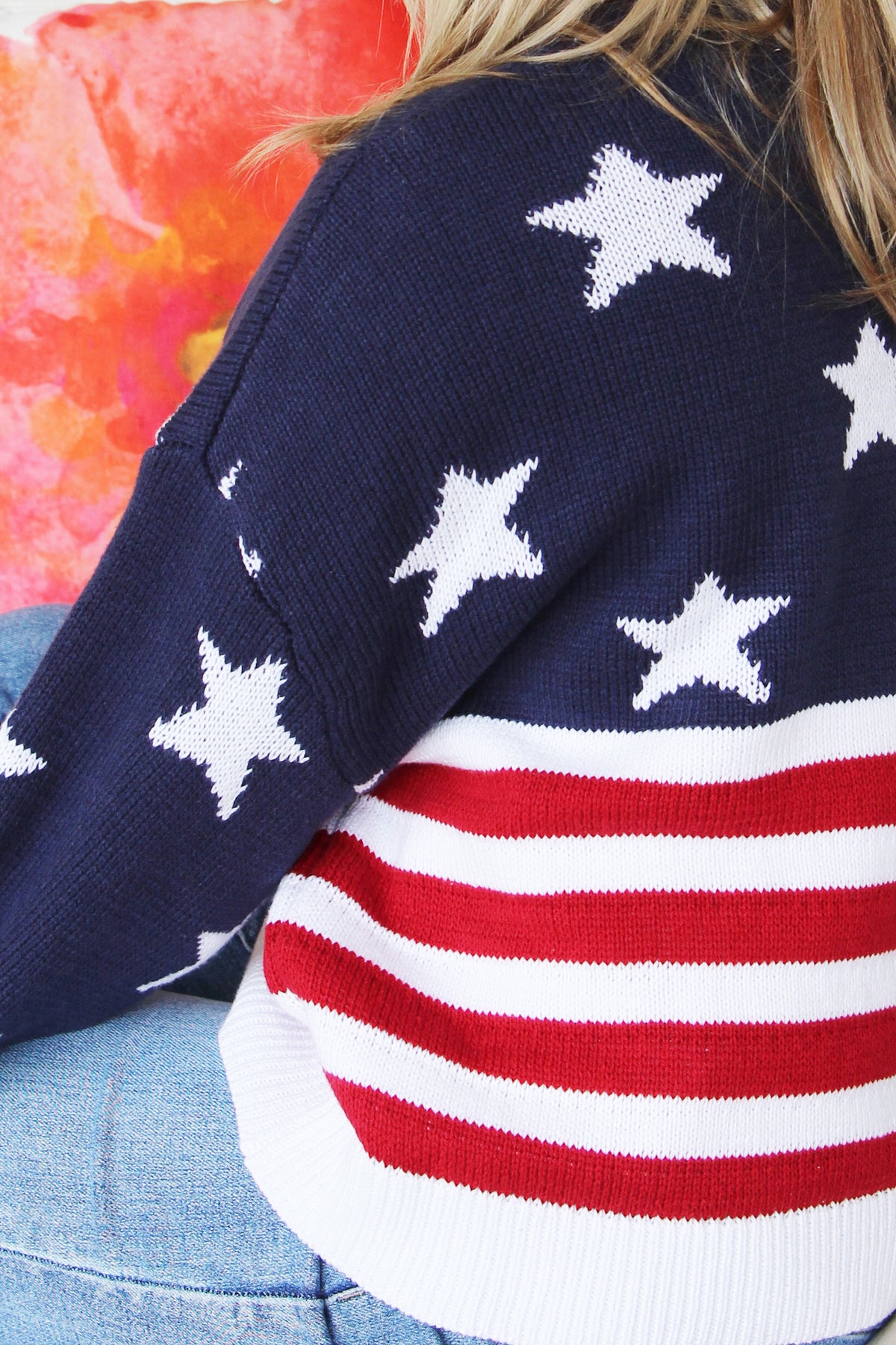 Cropped Stars & Stripes USA Sweater