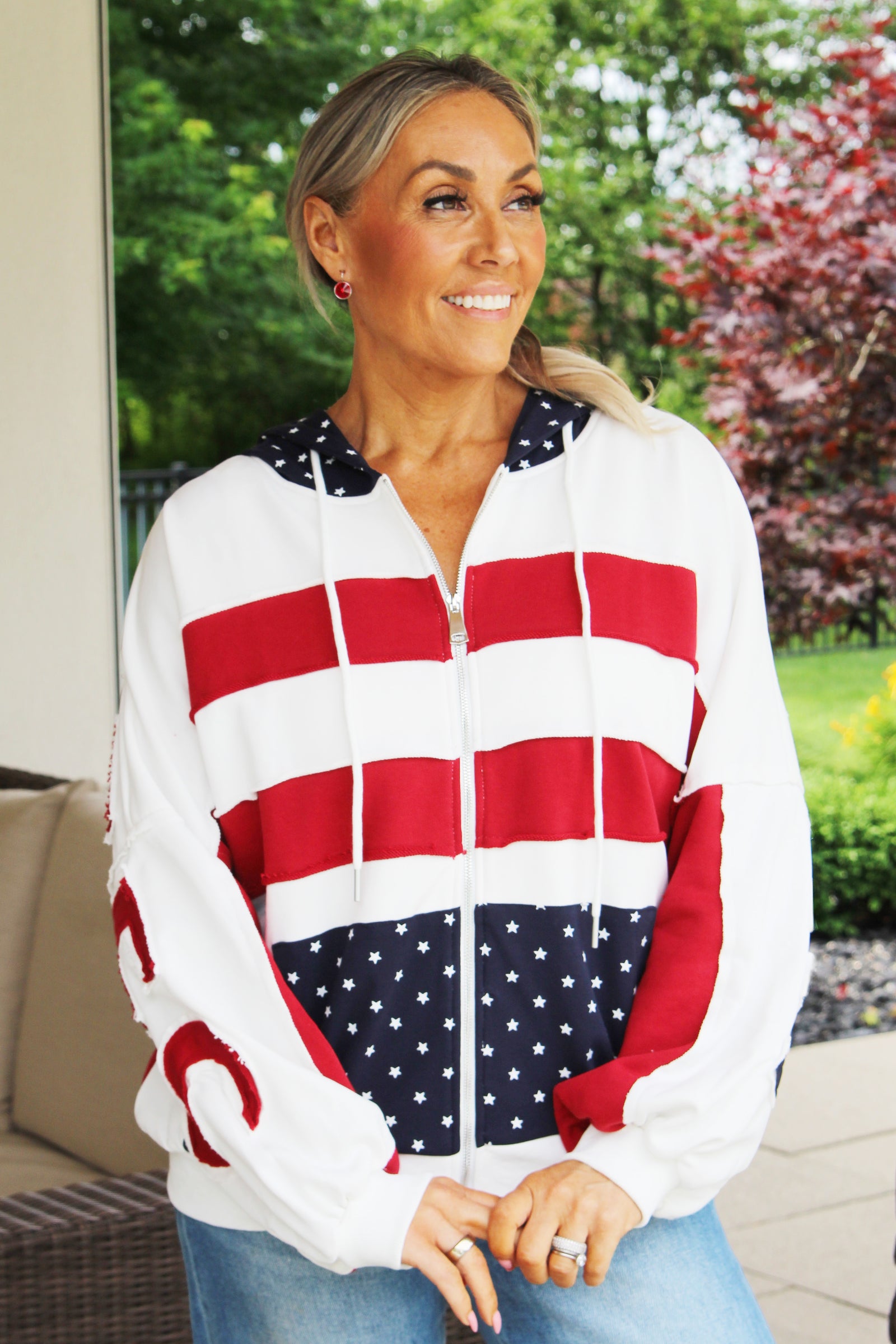 USA Colorblock Oversized French Terry Hoodie