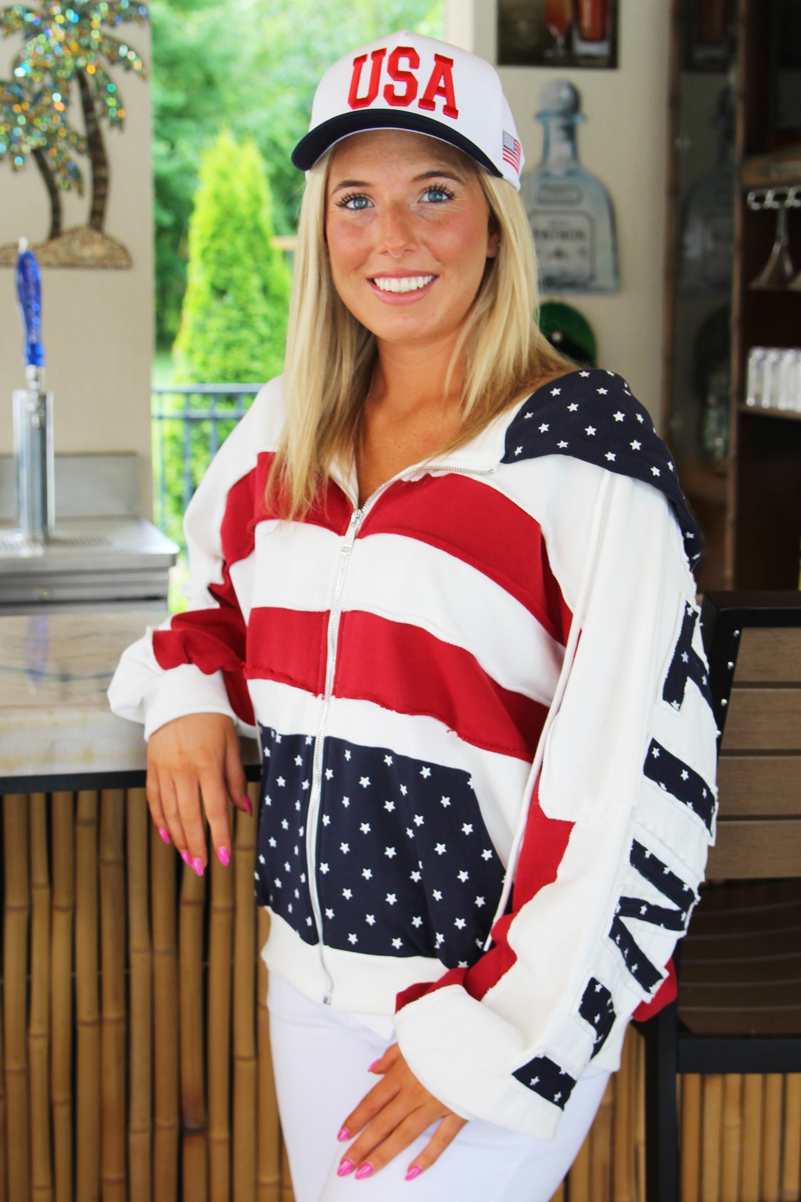 USA Colorblock Oversized French Terry Hoodie
