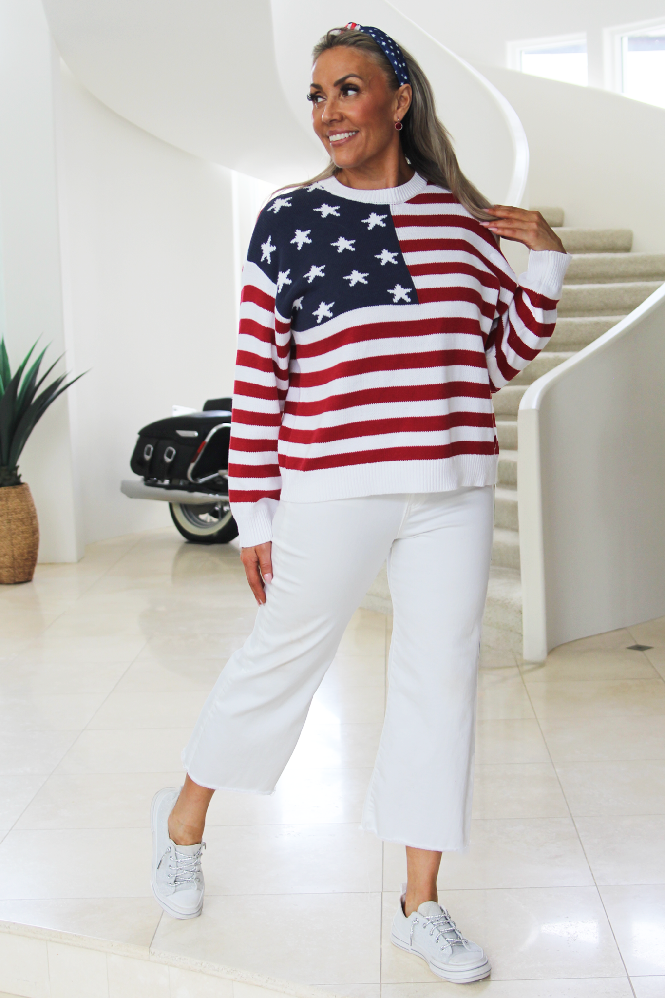 USA Flag Crewneck Sweater