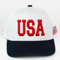 Large USA Lettering Flag accent on sides Baseball Hat
