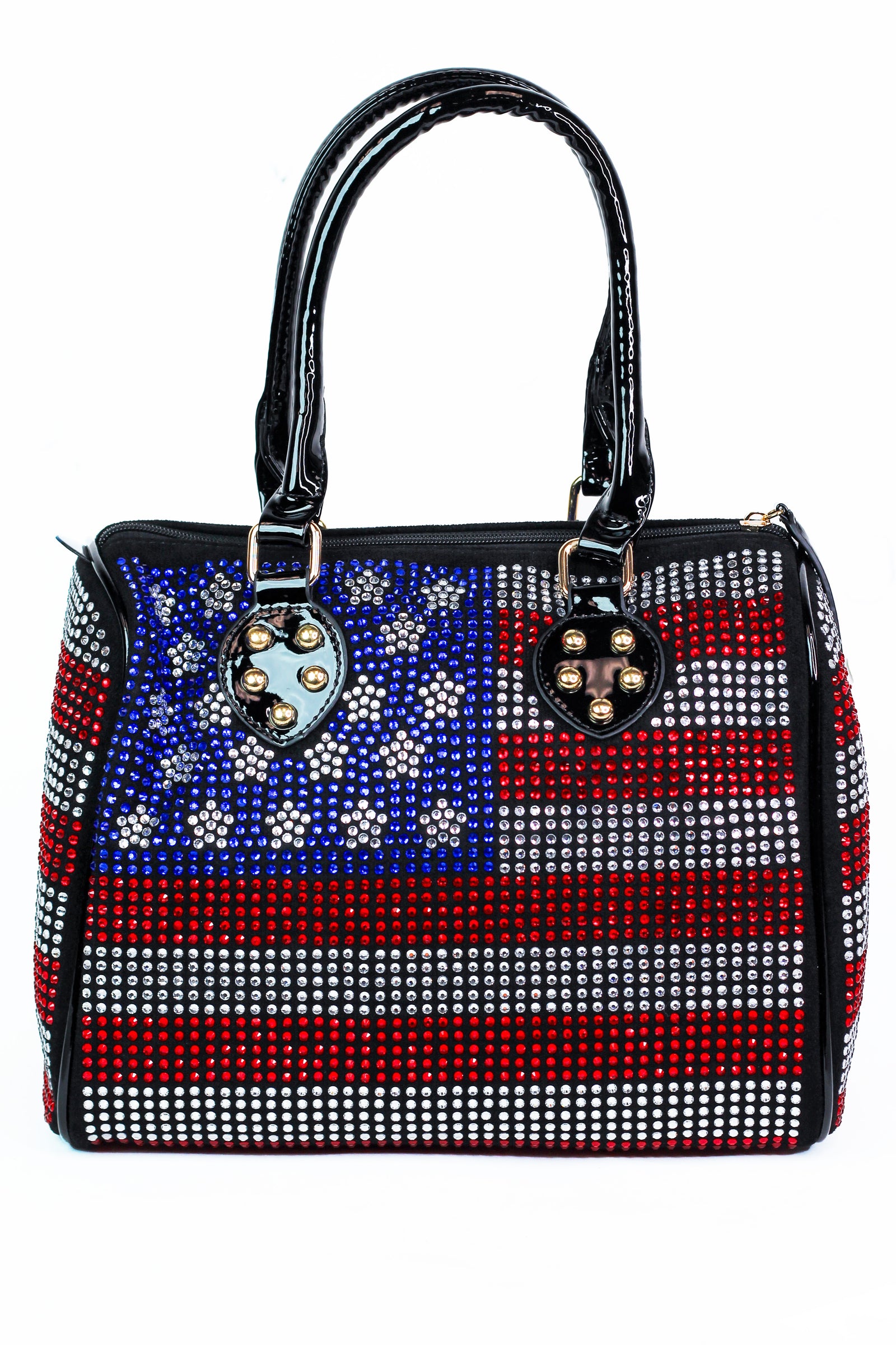 USA Flag Rhinestone Covered Duffel Bag