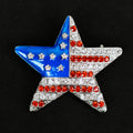 USA Flag Rhinestone Star Brooch