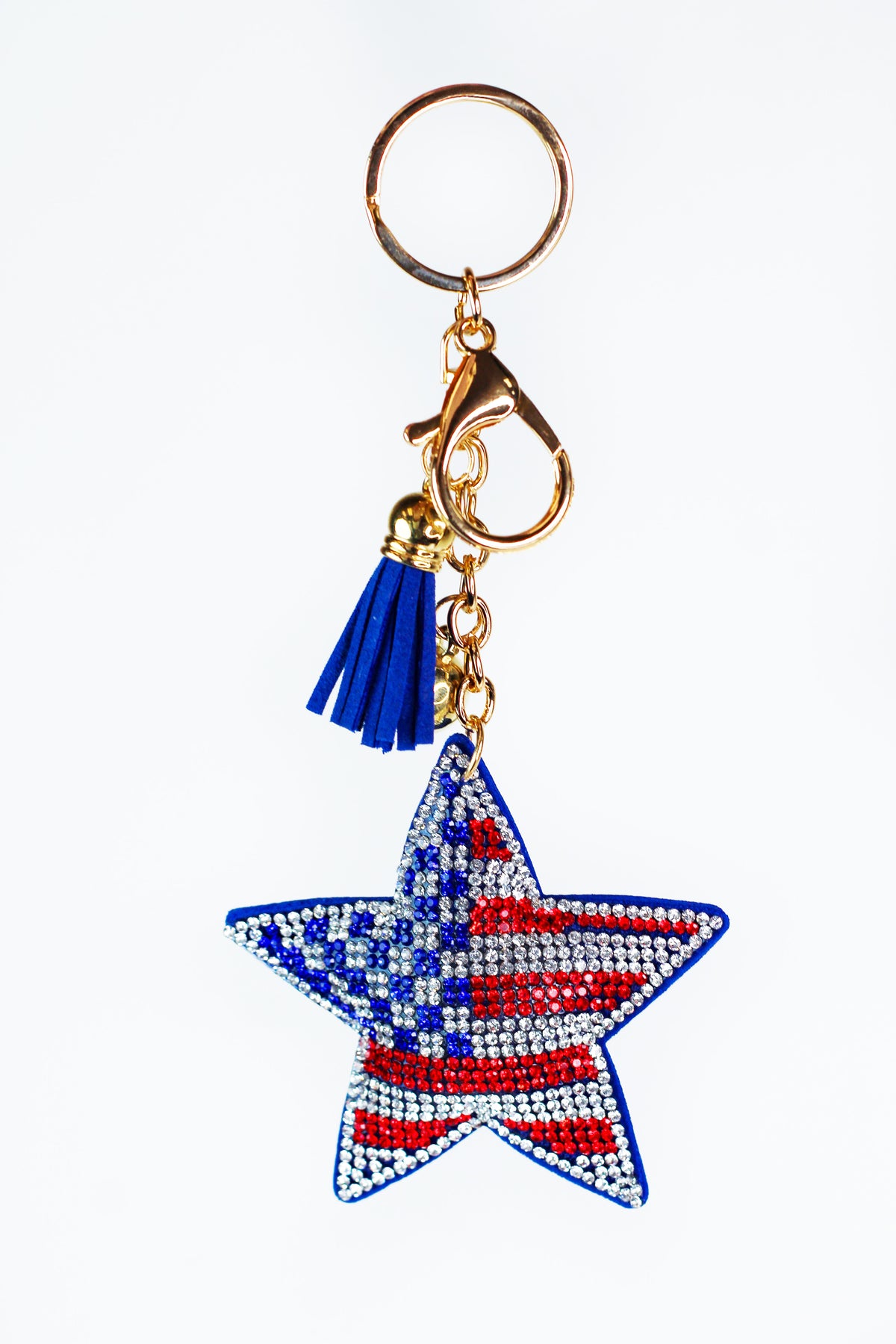 USA Flag Rhinestone Star Keychain - Glitz &amp; Ears Boutique