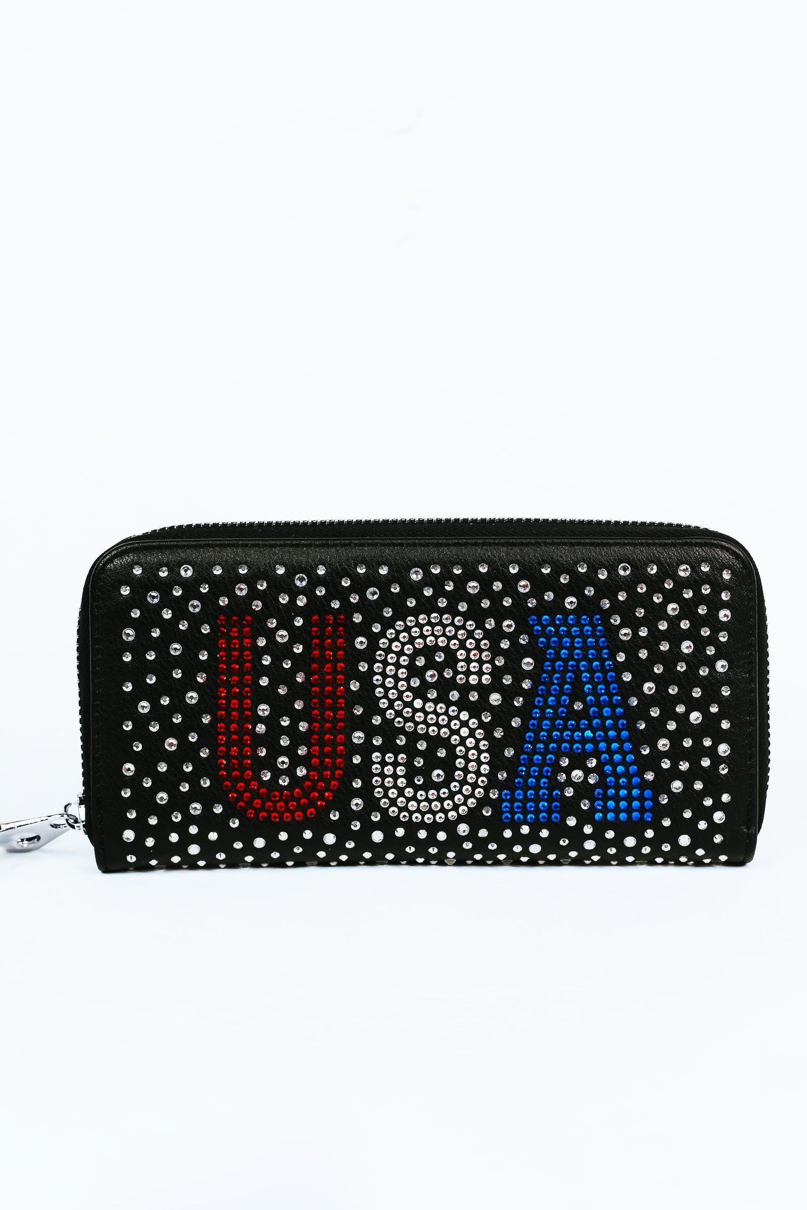 Rhinestone "USA" Zippered Wallet