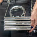 Distorted Metal Handle Purse
