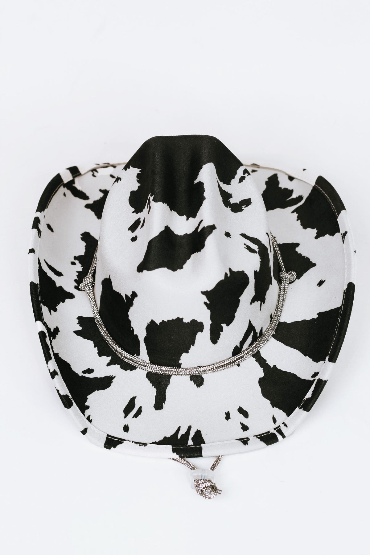 Cow Print Cowboy Hat w/ Rhinestone String