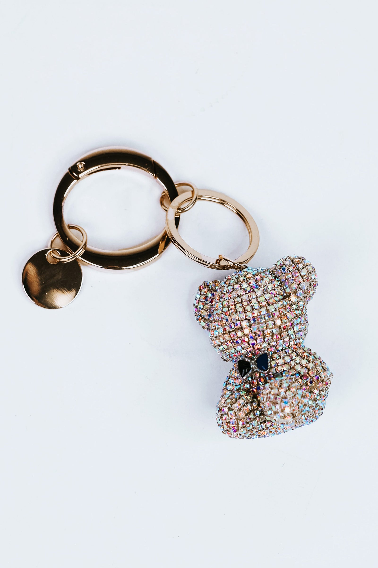 Rhinestone Teddy Bear Keychain