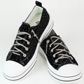Rhinestone Studded Velvet Tennis Shoe