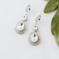 3 Teardrop 2 Rhinestone Trim Bottom Earrings