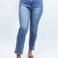 High Rise Skinny Jeans w/ Rivet & Rhinestone Embellishments