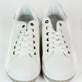 Sneaker w/ Rhinestone Trim White Sole
