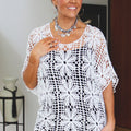 Floral Lace Open Knit Top/Cover Up